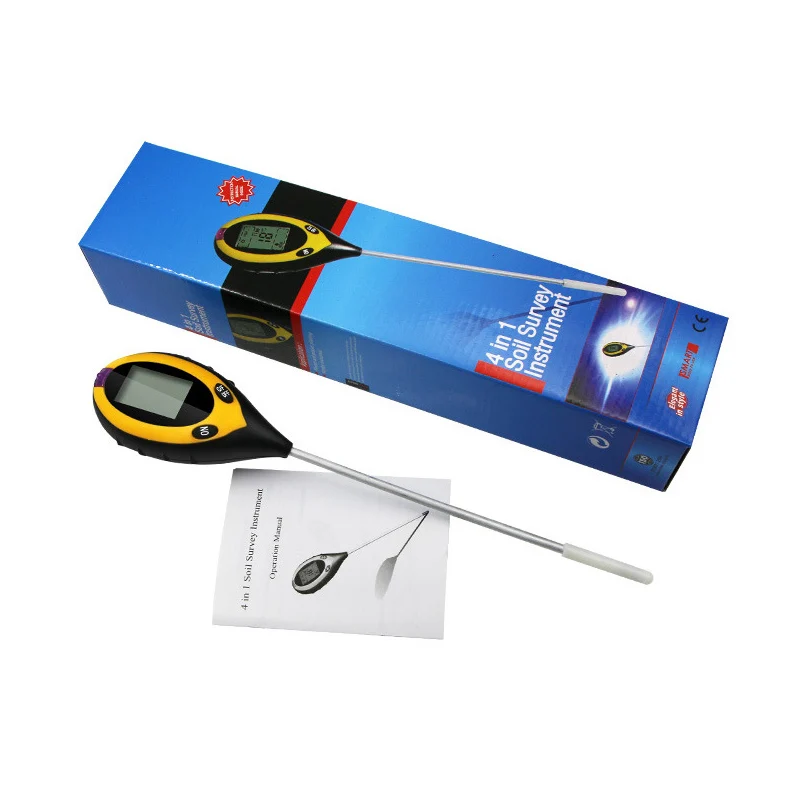 Kỹ Thuật Số 4 Trong 1 Độ PH Đất Đồng Hồ Đo Độ Ẩm Theo Dõi Nhiệt Độ Ánh Sáng Mặt Trời Bút Thử Cho Làm Vườn Thực Vật Nuôi Với Blacklight