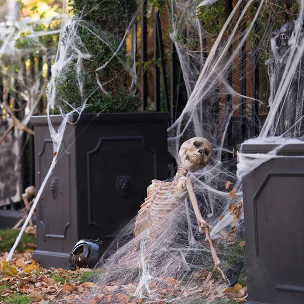 Halloween Decoration Spider Web,Artificial Spider Web,Stretchy Cobweb With Spider,Horror Gothic Haunted House Home Decor