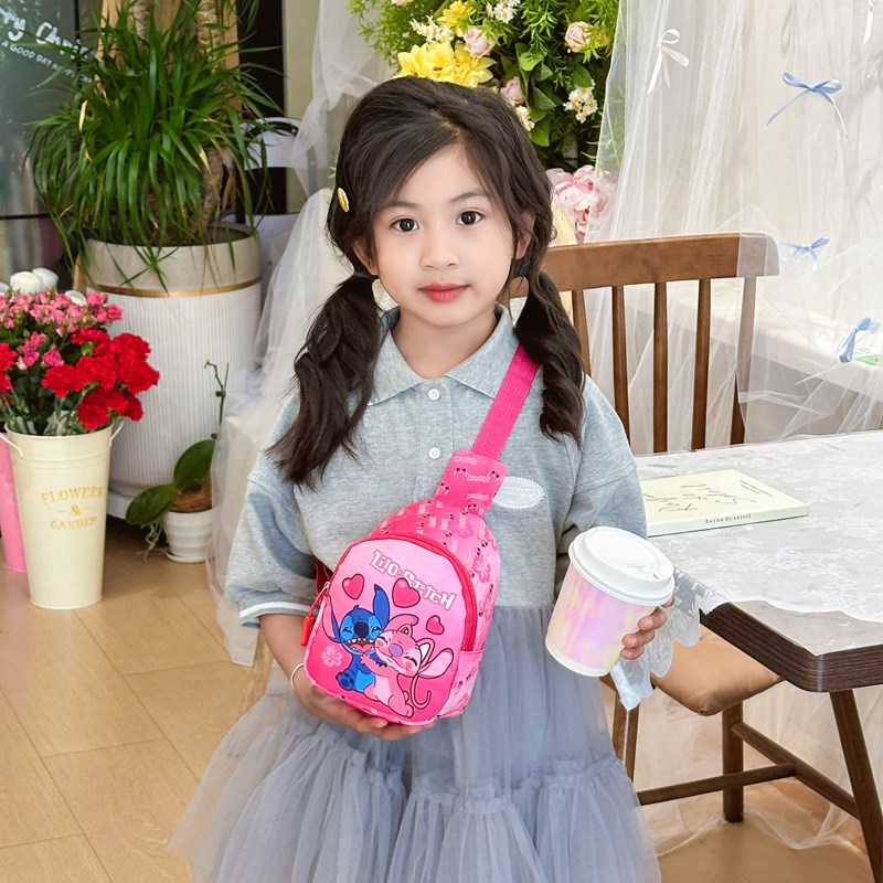 Bolso de pecho de dibujos animados de Disney para niños, bandolera de moda, bolsa de almacenamiento de cintura bonita, monedero con cremallera, regalos para niños