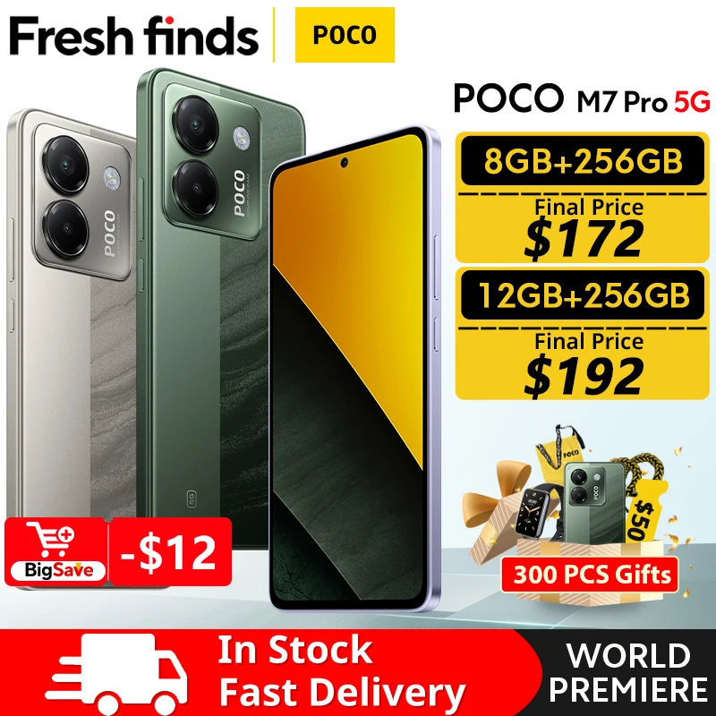 【Estreno mundial】POCO M7 Pro 5G Versión Global Dimensity 7025-Ultra 120Hz FHD+ Pantalla AMOLED para el cuidado de los ojos Cámara de 50MP con OIS NFC