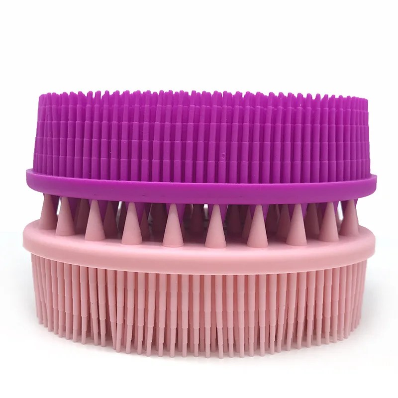 Cepillo de silicona suave para bebé y adulto, accesorio Exfoliante para ducha, baño, masaje de cabeza y champú