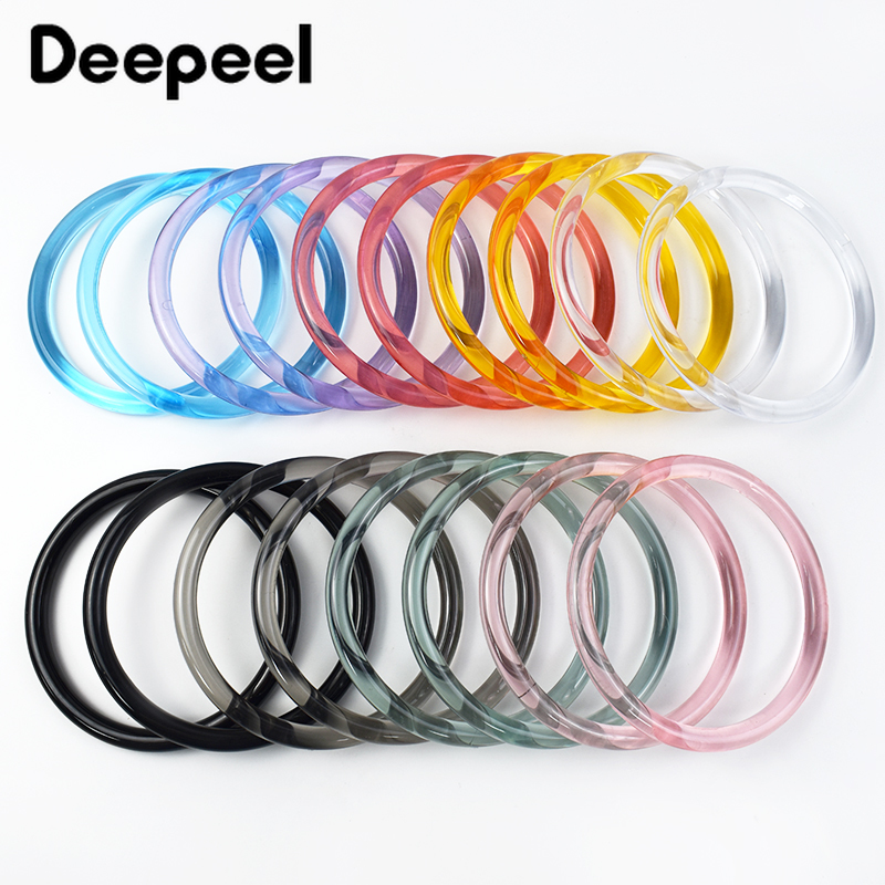2/4 шт. Deepeel 10 см акриловая круглая ручка для сумки прозрачная пластиковая сумка декоративные ручки кольцо из смолы DIY детали для багажа