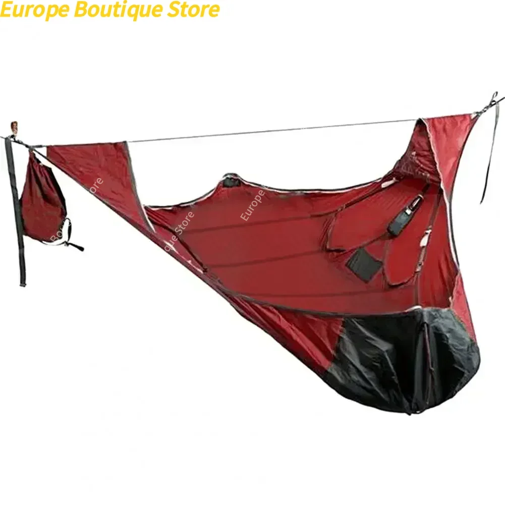 Amaca da campeggio con cinghie solide antistrappo e antizanzare con rete da letto Amaca da campeggio portatile per più persone da campeggio all'aperto Attrezzatura da campeggio