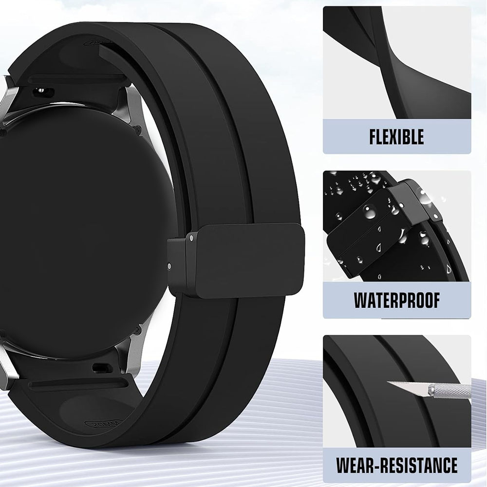 サムスンギャラクシーウォッチ用シリコンストラップ,クラシックウォッチバンド,磁気クラスプ,7,6,5,4,5 pro,6,4,40mm, 44mm, 45mm用