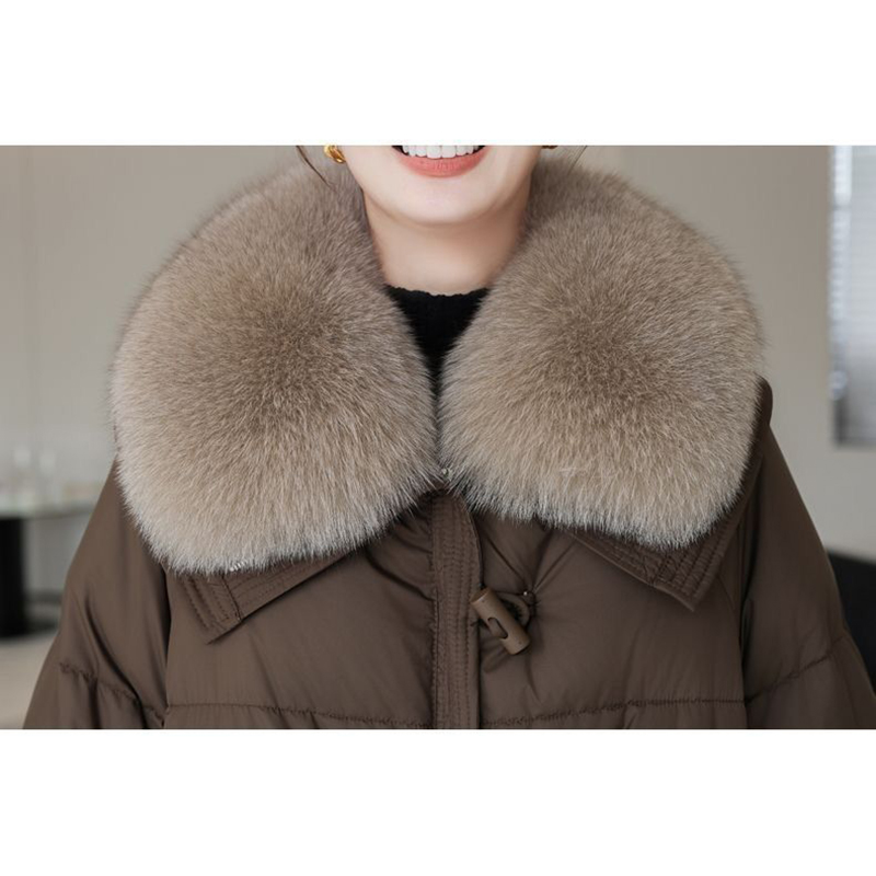 Grote haar revers katoenen jas dames overjas winter nieuwe korte koude-proof broodpak Koreaanse dikke warme parka jas katoenen jas