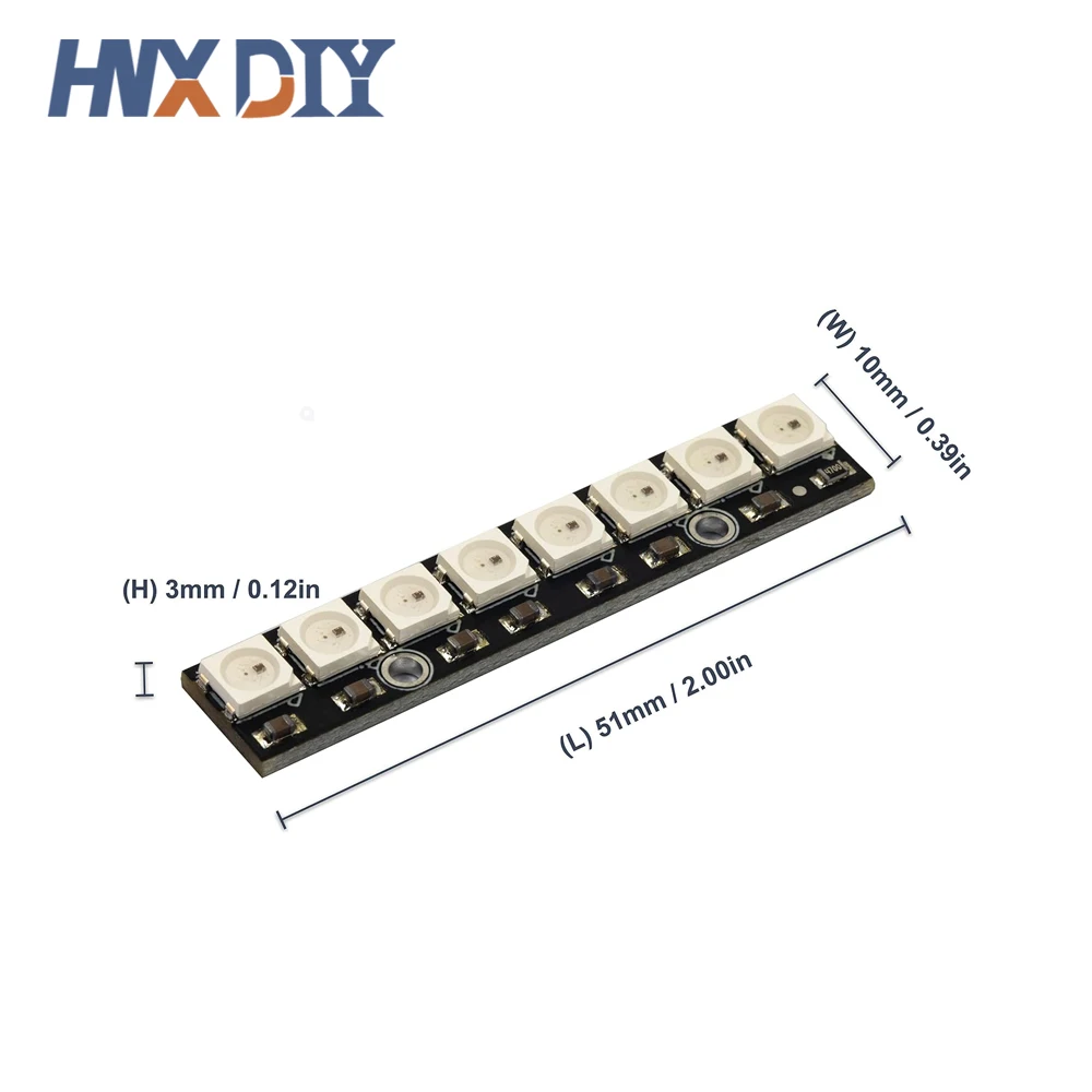 5/10 Uds 8*1Bit 8 Bits WS2812 5050 RGB módulo de Panel de lámpara LED completo 5V WS2812B LED de arco iris preciso para Arduino luces de 8 canales