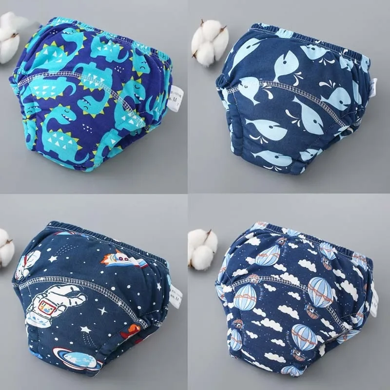Fraldas impermeáveis para bebês, shorts para xixi, roupa íntima, reutilizáveis, de algodão macio, calças de treinamento para meninos e meninas, fraldas para bebês