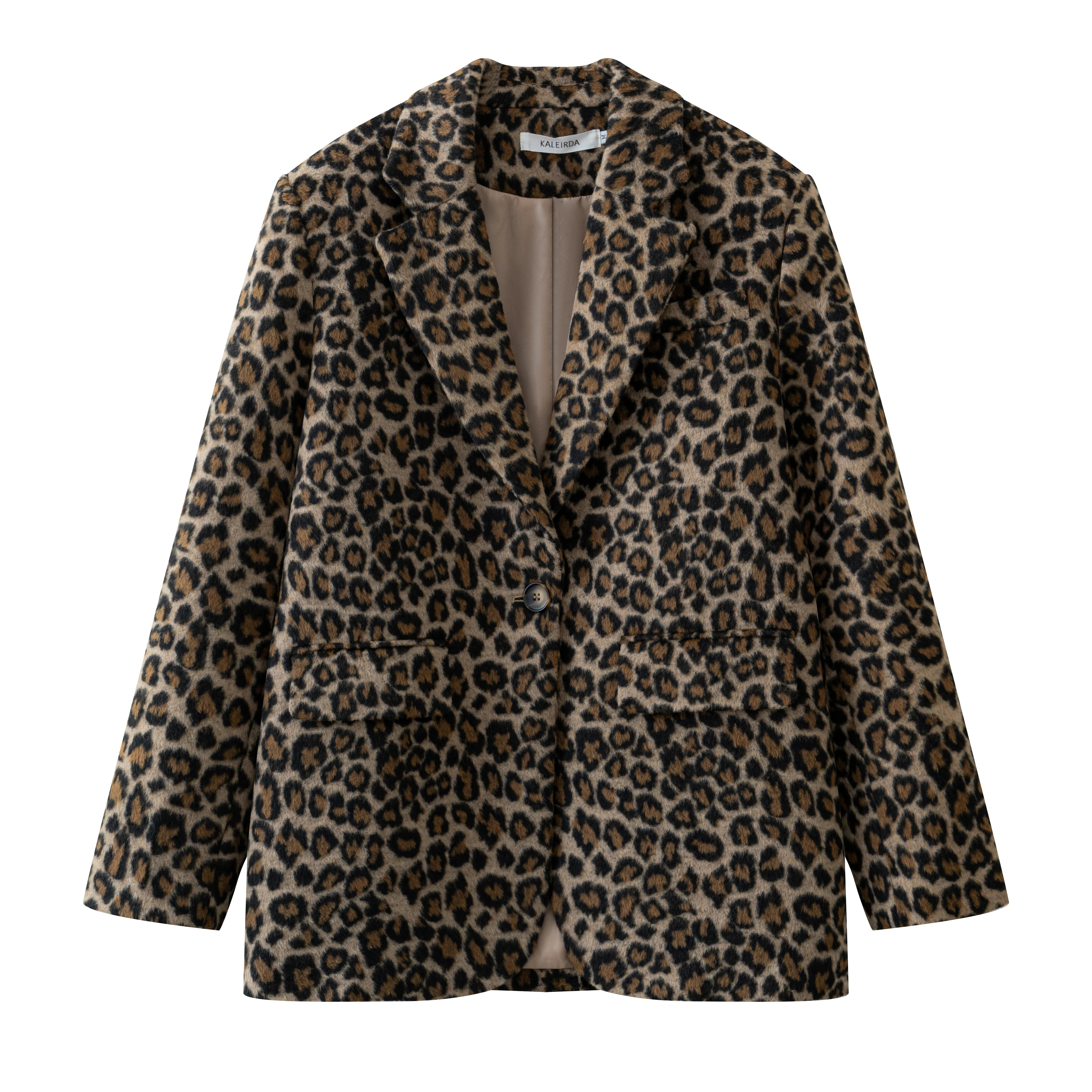 2025 ฤดูใบไม้ร่วง/ฤดูใบไม้ร่วงฤดูหนาวใหม่ผู้หญิงแฟชั่น Basic Leopard Jacket Basic Blazer