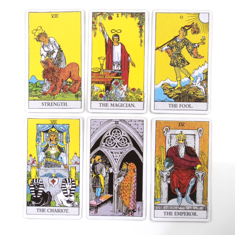 The Rider Tarot mit Blechdose, Tarotkarten, vergoldeter Rand mit Papier, Reiseführer, Oracle, Tarot, Spieldeck, Party, Astrologie, Karten, Oracle