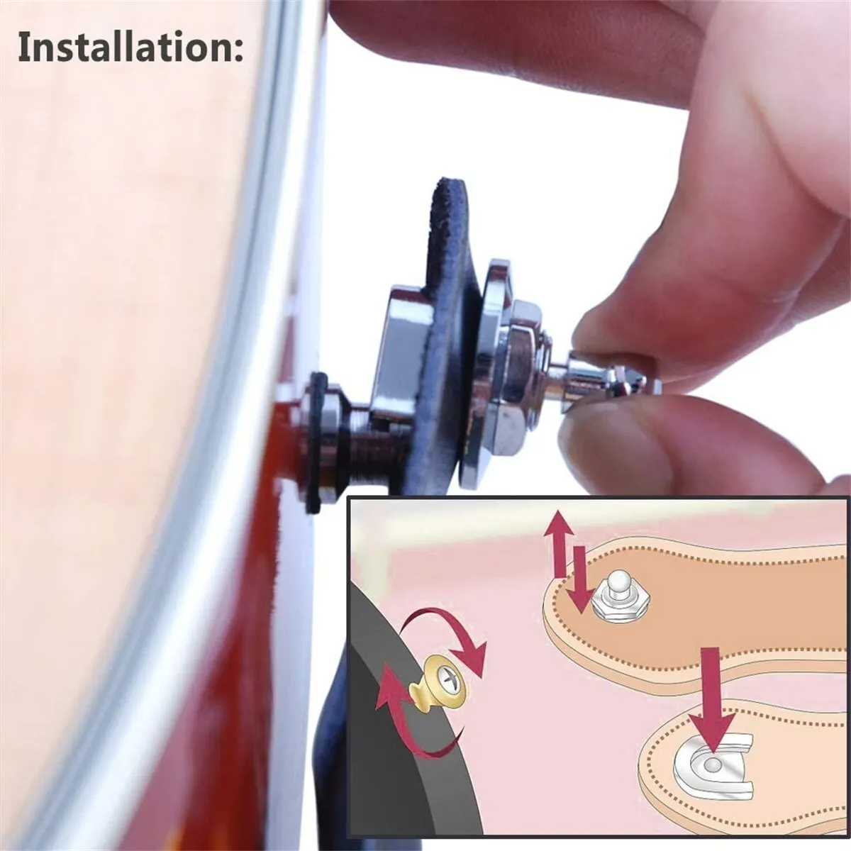 Guitar Strap Buttons Pins 1/2PCS 3 Color For Choose Premium Guitar Strap Locks Metal Security Strap Buttons Metal End Pins