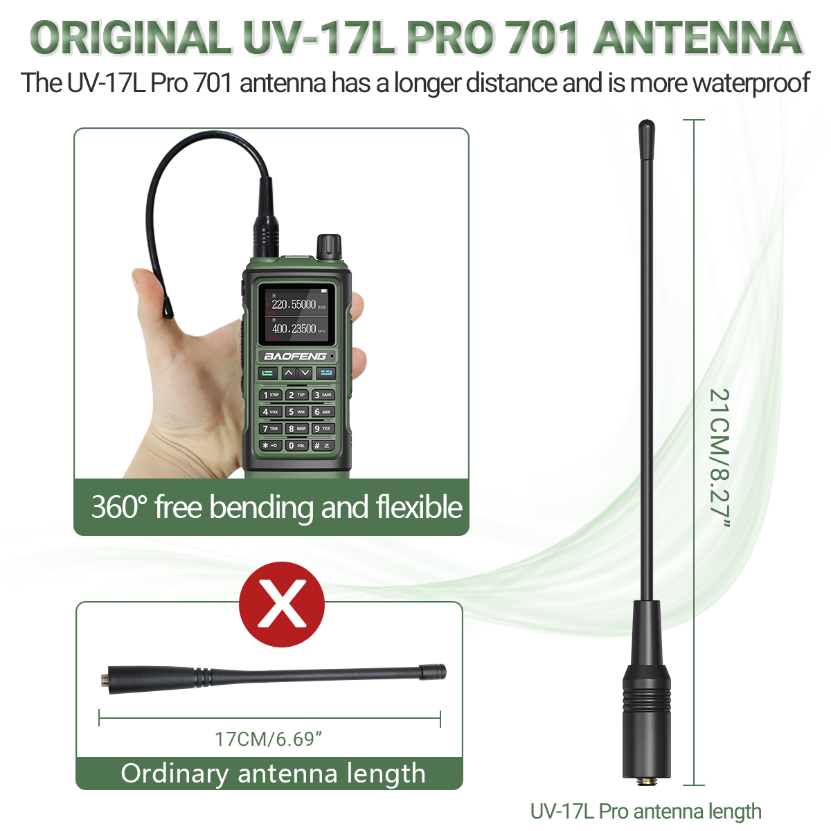 Baofeng UV-17 Pro V2 Tri Band Walkie Talkie Wireless Copy Frequency Long Range Type-C UV-5R UV-21 Pro Ham Two Way Radio
