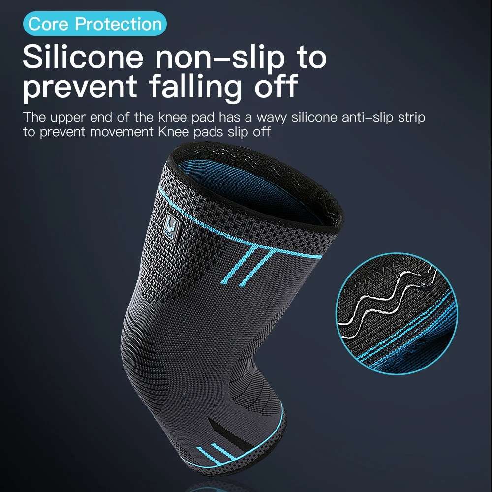 Ginocchiere professionali per compressione del supporto del ginocchio, ginocchiere in silicone antiscivolo per il dolore al ginocchio, strappo del menisco