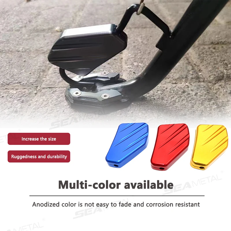 BLALION-extensor de soporte lateral para motocicleta, aleación de aluminio, placa de soporte, accesorio para motocicleta
