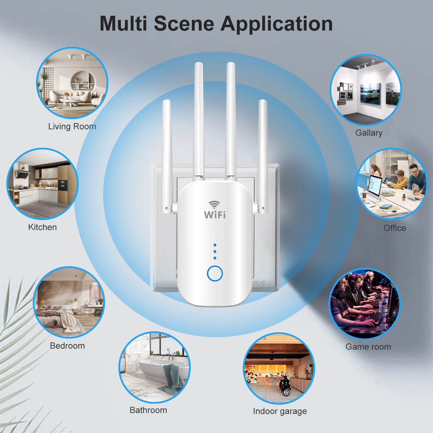 Extensor WiFi de doble banda de 1200Mbps, 2,4G y 5GHz, repetidor WiFi 802.11AC, potente enrutador inalámbrico/AP AC1200, amplificador de rango Wi-Fi Wlan