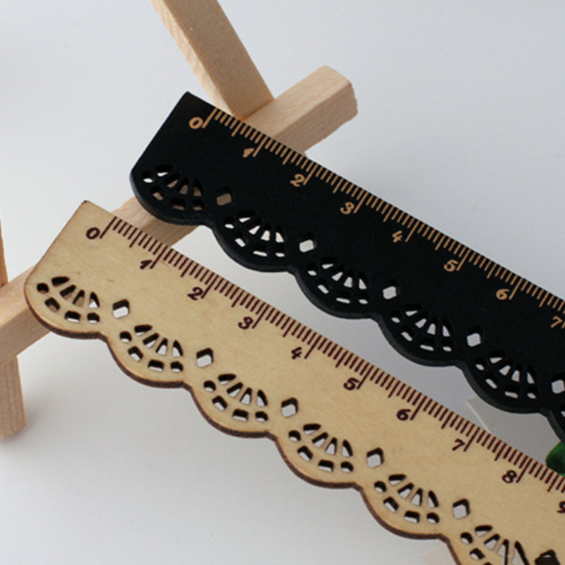 1 Piece Wood Lace Straight Ruler Office School Supply Ellen Brook Drawing Sewing Vintage
