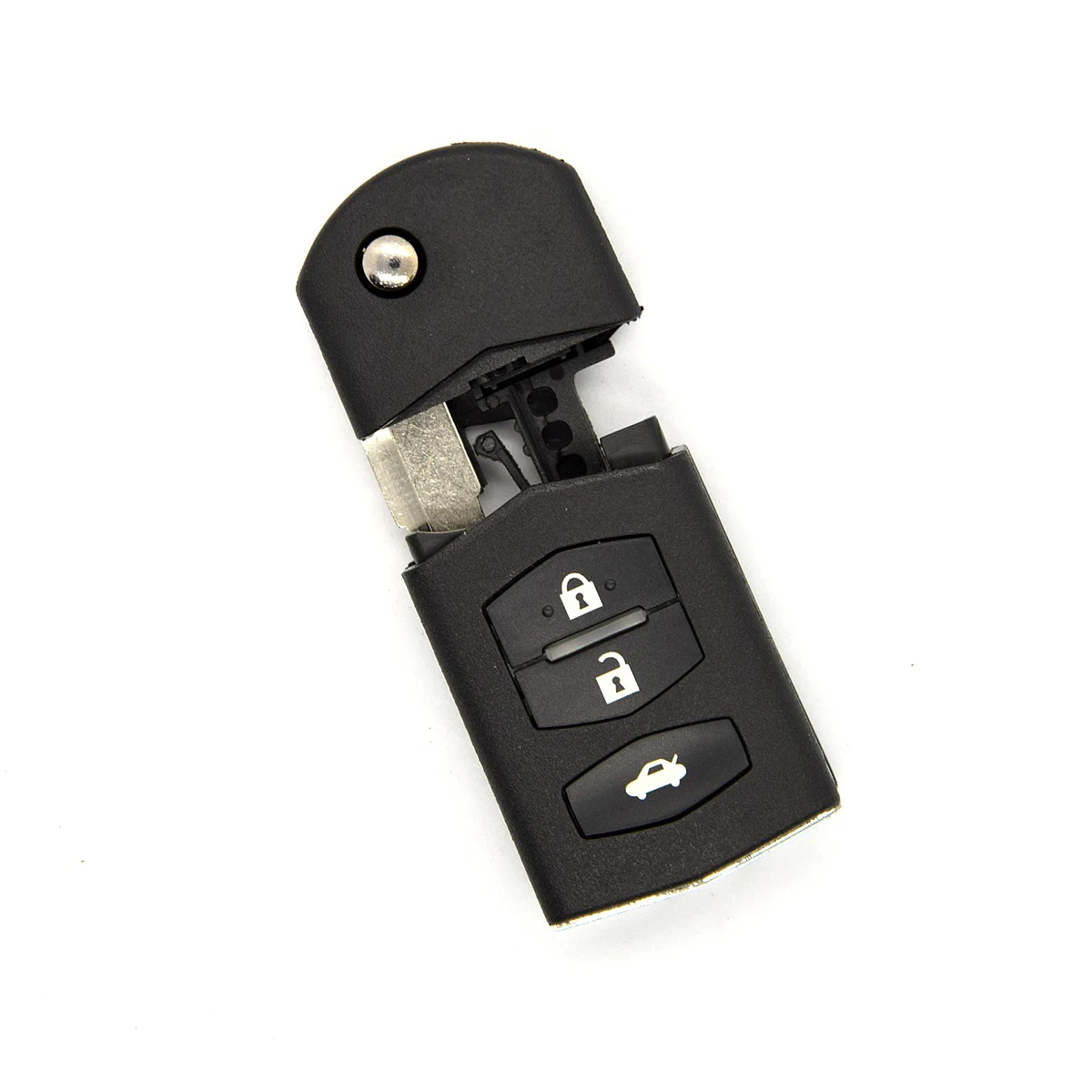 Tốt Nhất Chìa Khóa 2/3 Nút Pin Lớn Giữ Lật Gấp Ô Tô Điều Khiển Từ Xa Chìa Khóa Fob Dành Cho Xe MAZDA 3 5 6 Series m6 RX8 MX5 Với Uncut Blade