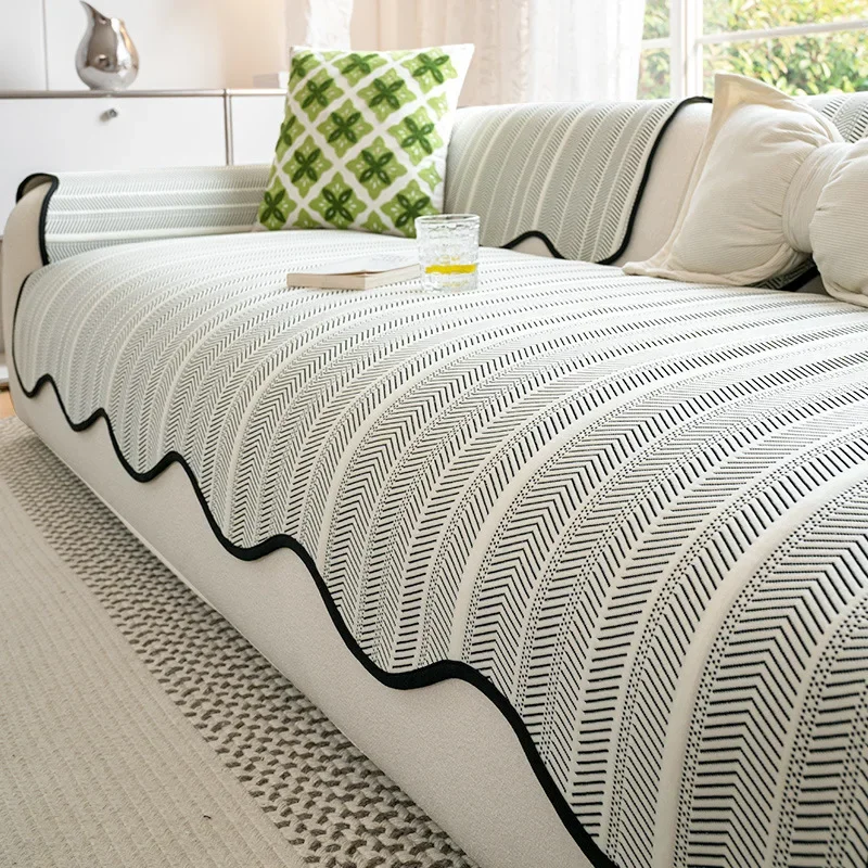 Funda de sofá Irregular de verano, fundas de sofá con sensación fresca, sofás antideslizantes, toalla ligera, alfombrilla para sofá esquinero de lujo, sala de estar 40. Home