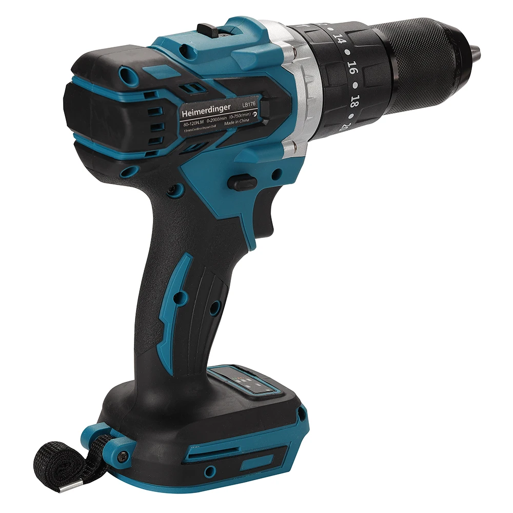 Brushless Cordless Drill, 120Nm Torque Electric Drill for Makita Battery, 1/2" Driver-Drill,2 Variable Speed Drill
