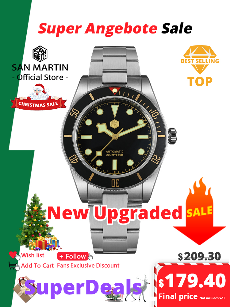 San Martin Новые 40 мм BB58 Ретро Роскошные Дайверские Часы NH35 Автоматические Механические Часы Для Мужчин Сапфировые Светящиеся 20 Бар Reloj SN0008