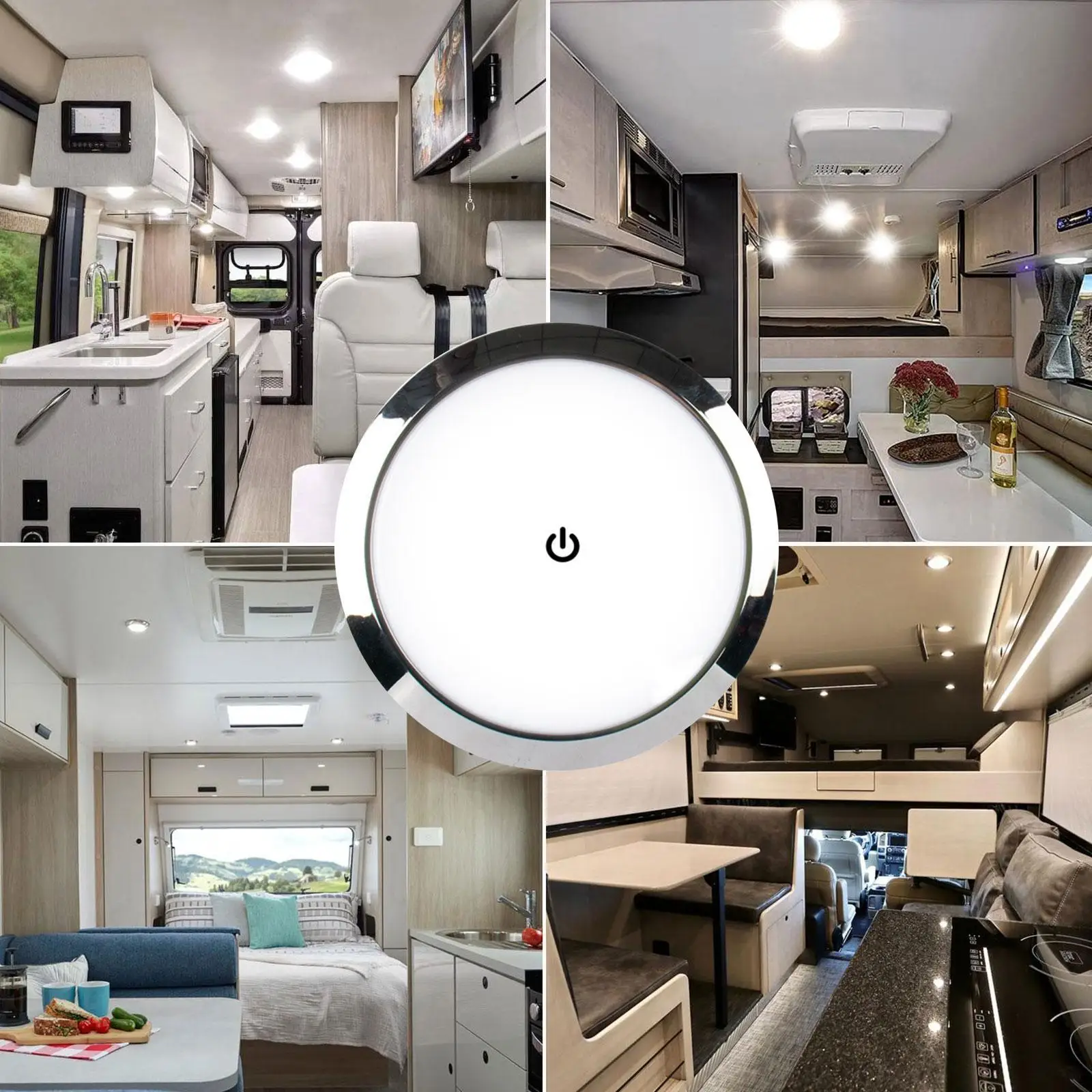 調整可能なスイッチ付きの内部LED天井ランプ,ルーフランプ,屋内,キャンピングカー,ボート,rv,12v,5w