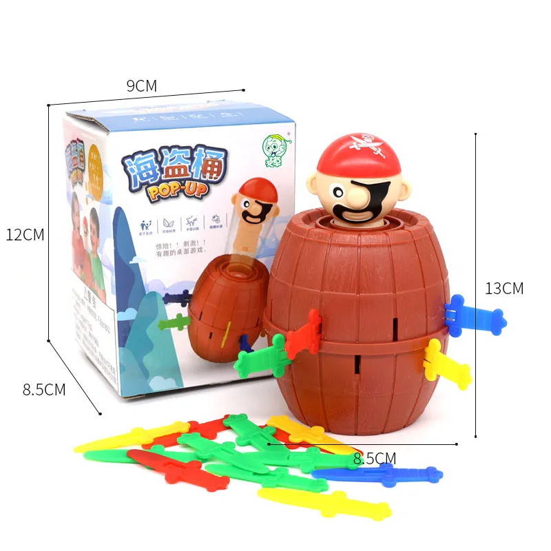 Engraçado pirata barril brinquedo sorte jogo saltando piratas balde espada facada brinquedo complicado família jogos interativos competitivo pk brinquedo presente