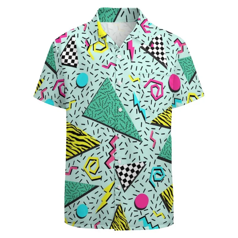 Verano I Love 80 Vintage camisas con estampado 3D hombres moda Harajuku camisa Casual ropa de calle camisa de manga corta blusa ropa de hombre