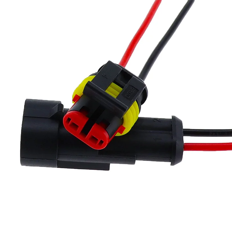 2 Pin Way Sealed Waterproof Electrical Wire Connector Plug Set auto connectors with cable
