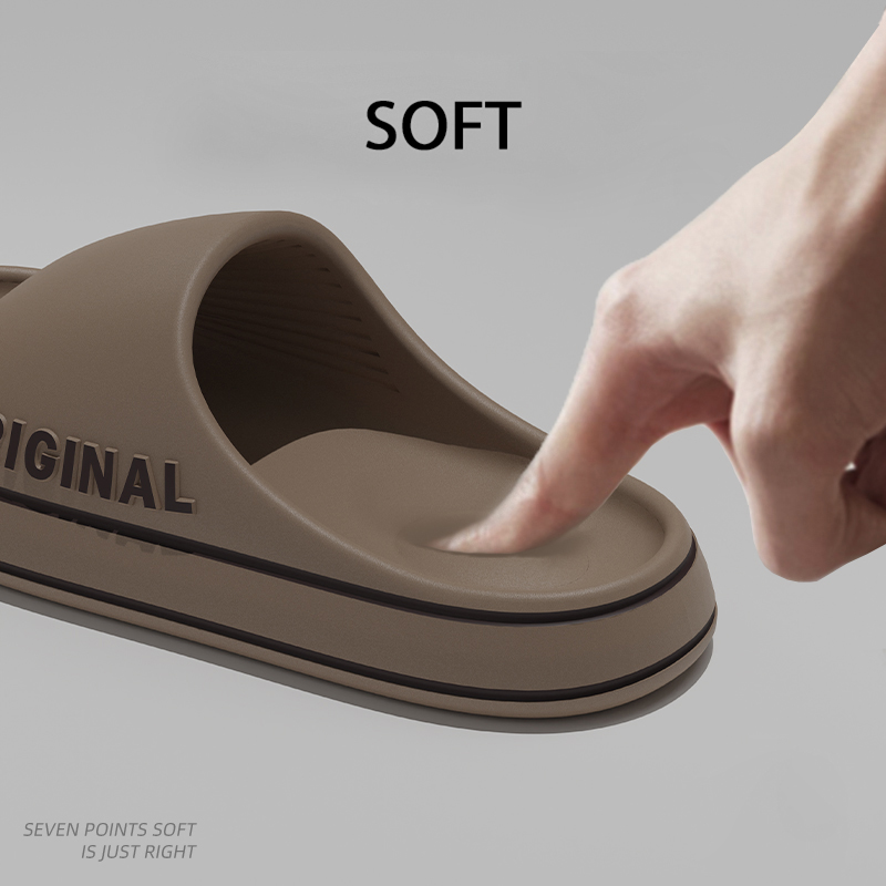 Feslishoet Women Letter Slippers Beach Slides Solid Color Mens Thick Sole Indoor Bathroom Anti Slip Shoes Summer Couple Sandals