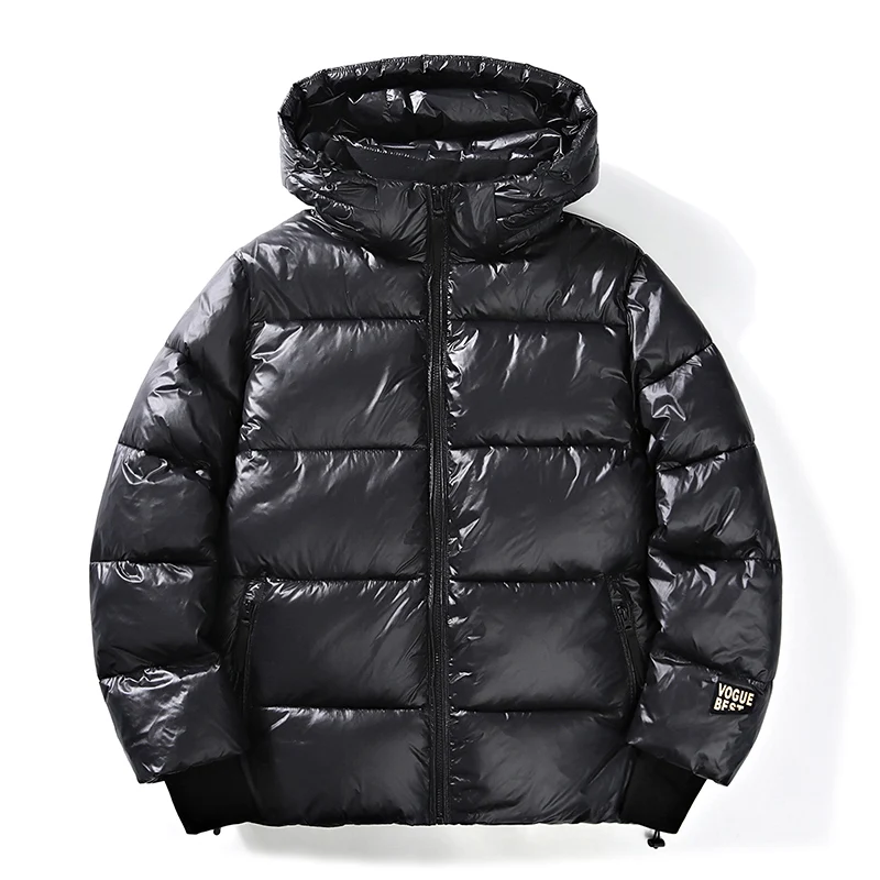 2024 inverno quente jaqueta masculina na moda marca preto ouro brilhante à prova dwaterproof água quente parka curto feminino casual para baixo algodão acolchoado casaco