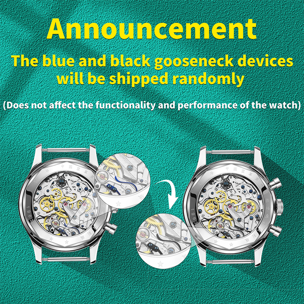 Estrela vermelha 38mm masculino 1963 cronógrafo relógio mecânico piloto com movimento gaivota st1901 força aérea aviação safira ganso 40mm