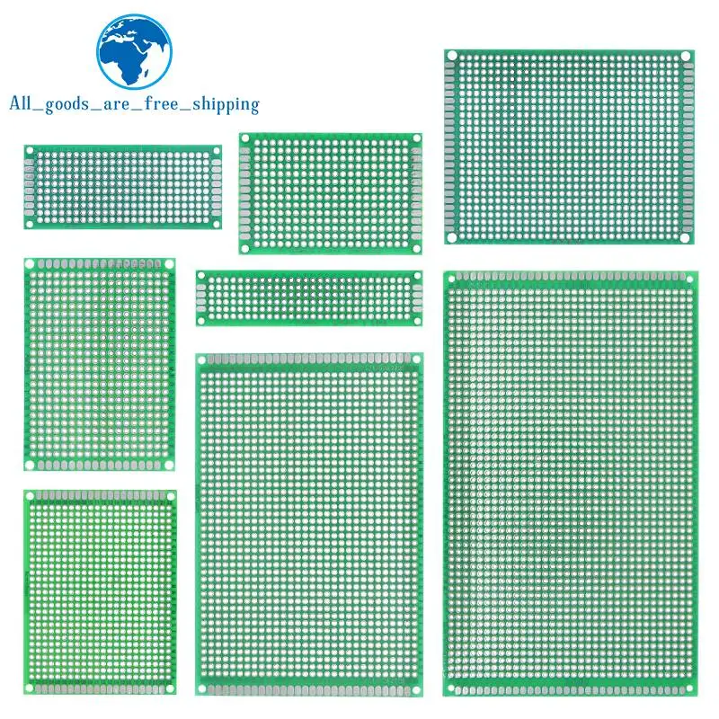 TZT 2x8 3x7 4x6 5x7 6x8 7x9 8x12 9x15 cm Double Side Prototype Diy Universal Circuit  Board Protoboard For Arduino