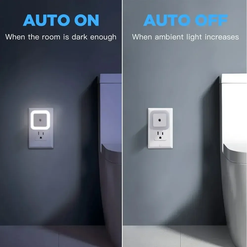 La luce intelligente a induzione a LED si illumina automaticamente di notte, l'arredamento della camera da letto con luce notturna creativa