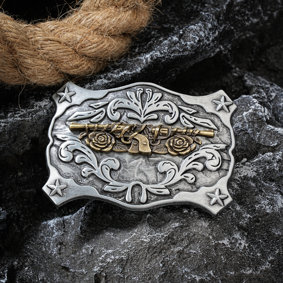 Gürtelschnalle im westlichen Stil, Metallschnalle, eine Gürtelschnalle