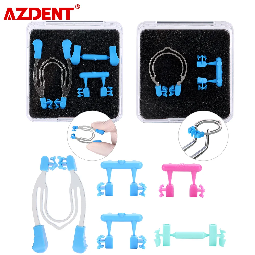 AZDENT Nha Khoa Ma Trận Mặt Cắt Viền Ma Trận Kẹp Nêm Lò Xo Kim Loại Kẹp Nhẫn Nha Sĩ Dụng Cụ Nha Khoa Phòng Nhạc Cụ