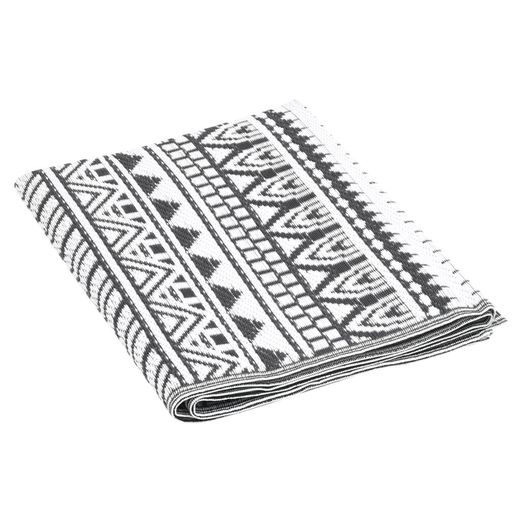 80x150 cm Black Outdoor Rug - Durable PP Material for Patio & Garden Décor