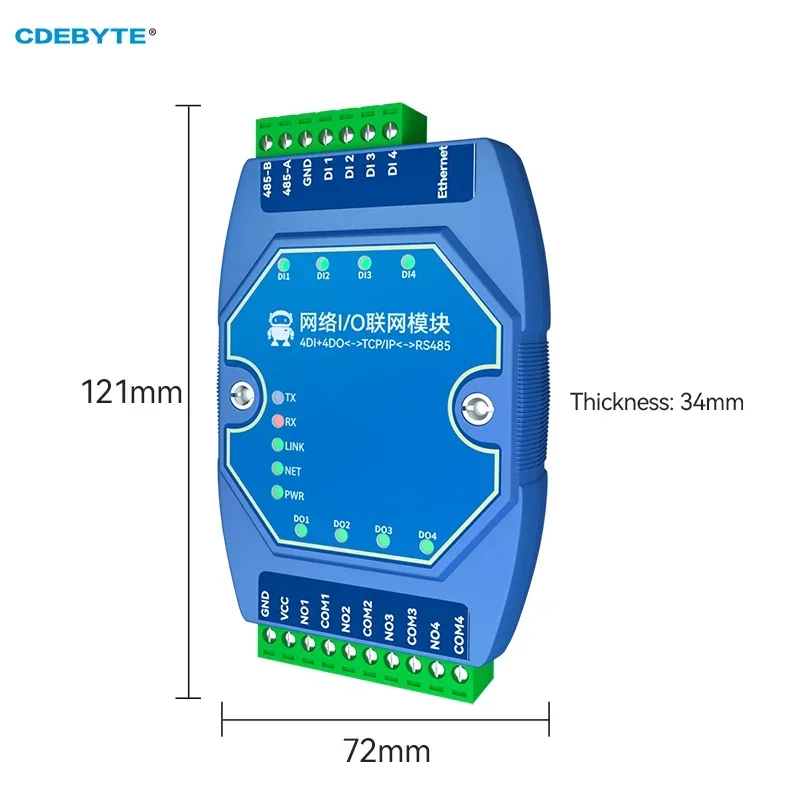 ME31-AXAX4040 ModBus Gateway 4DI+4DO CDEBYTE IoT Ethernet I/O Netzwerkmodem TCP Server RJ45 RS485 Erfassungssteuermodul