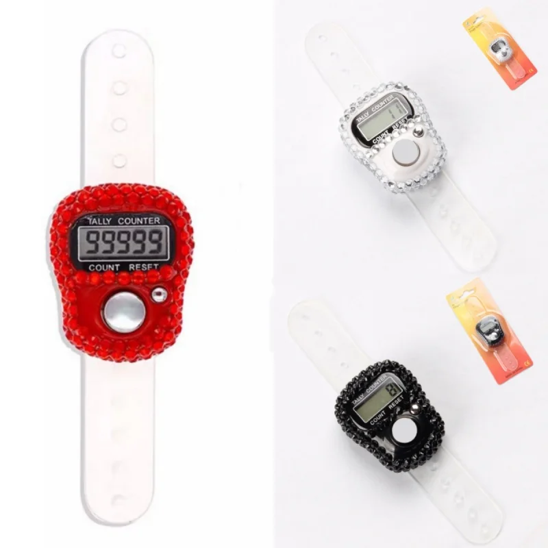 Contador de dedo electrónico, anillo de dedo, clic portátil, pantalla Digital reiniciable, contador de Golf, accesorios de oración trenzados