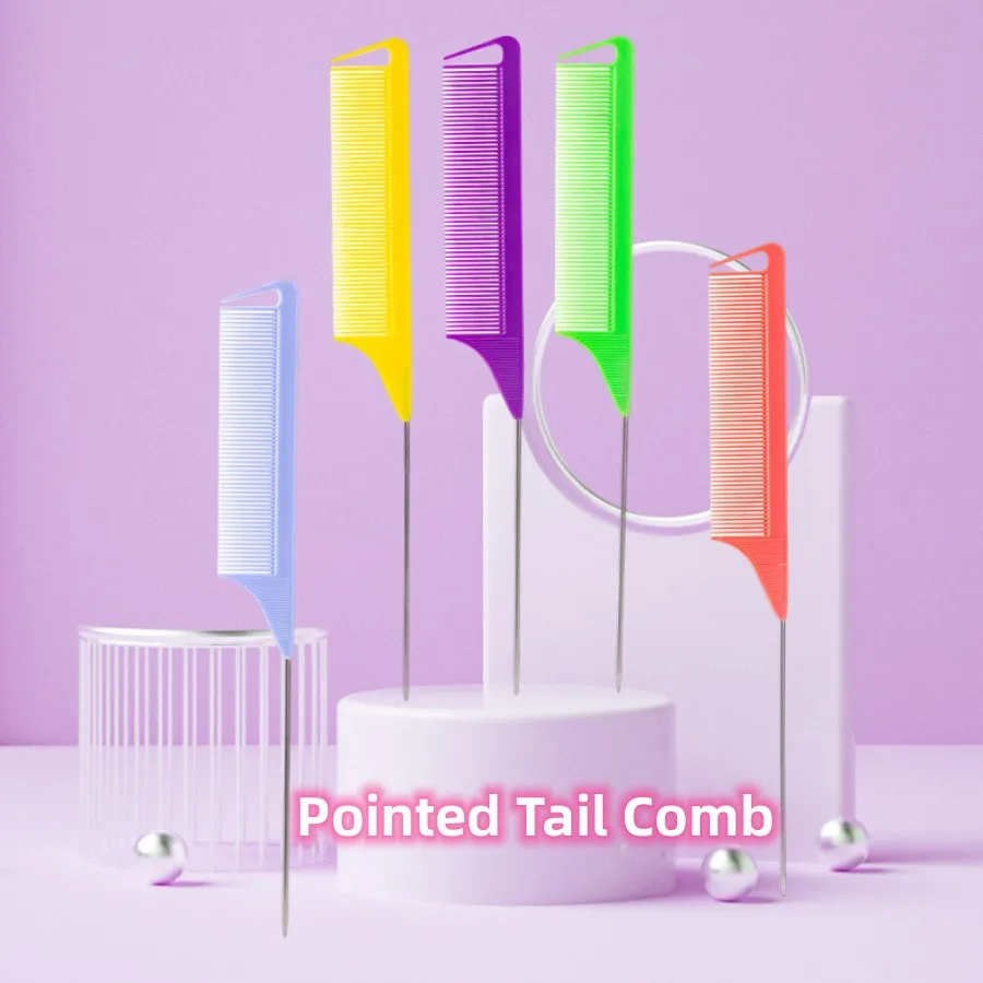 5 PCS/12 PCS Professional Candy สีผมจัดแต่งทรงผม Pointy หวีหางสําหรับวิกผม,พาร์ทิชัน,braid, ย้อมผมและไฮไลท์ผมเครื่องมือ