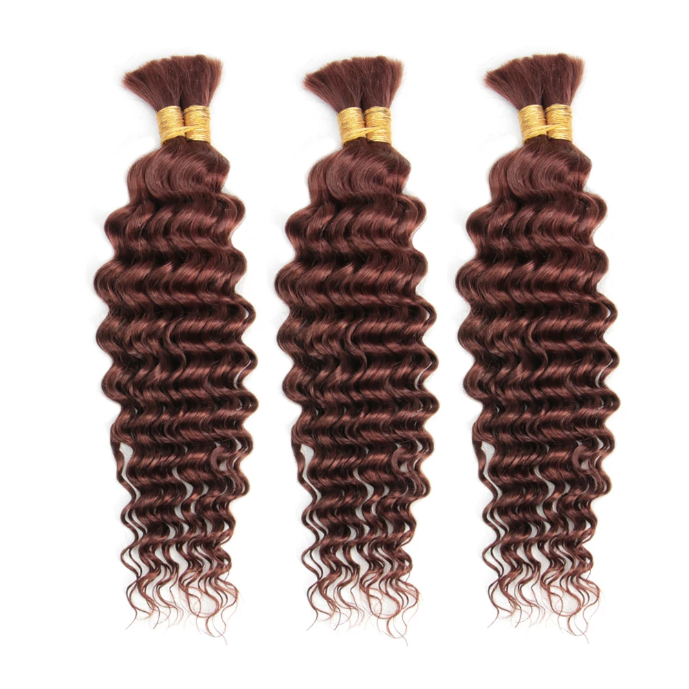 딥 웨이브 벌크 인간의 머리카락 땋기용 씨실 없음 인간의 머리카락 Boho Braids 브라질 버진 인간의 머리카락 확장 33 #