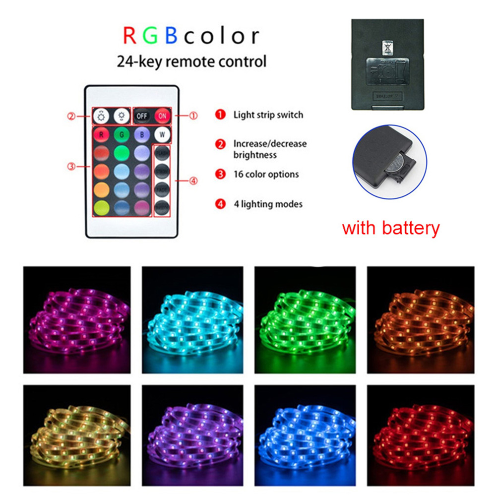 Tira de luces LED DC5V USB RGB 3535 24 teclas cinta Bluetooth con Control remoto lámpara de cambio de Color para decoración de dormitorio de Navidad