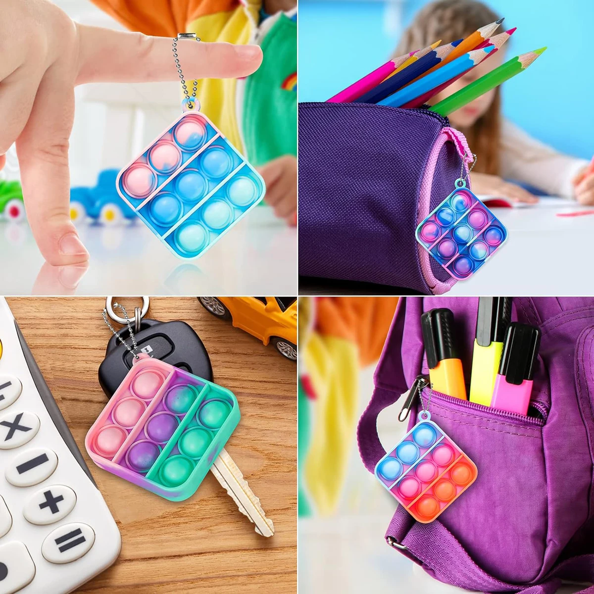 30 Stuks Mini Pop Sleutelhanger It Fidget Speelgoedtas Kinderen Klaslokaal Prijzen Carnaval Verjaardagscadeau Tas Proppen Jaar-Einde Student Geschenken