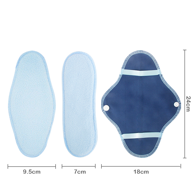 AIO 8 unids/set de toallas menstruales de tela lavables reutilizables, toallitas suaves para bragas con bolsa húmeda, servilletas sanitarias de uso diario y nocturno a prueba de fugas