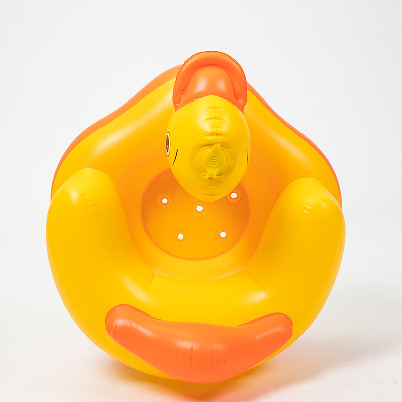 Assento inflável grosso de pato amarelo para crianças pequenas, assento inflável para bebês aprendendo a sentar no sofá