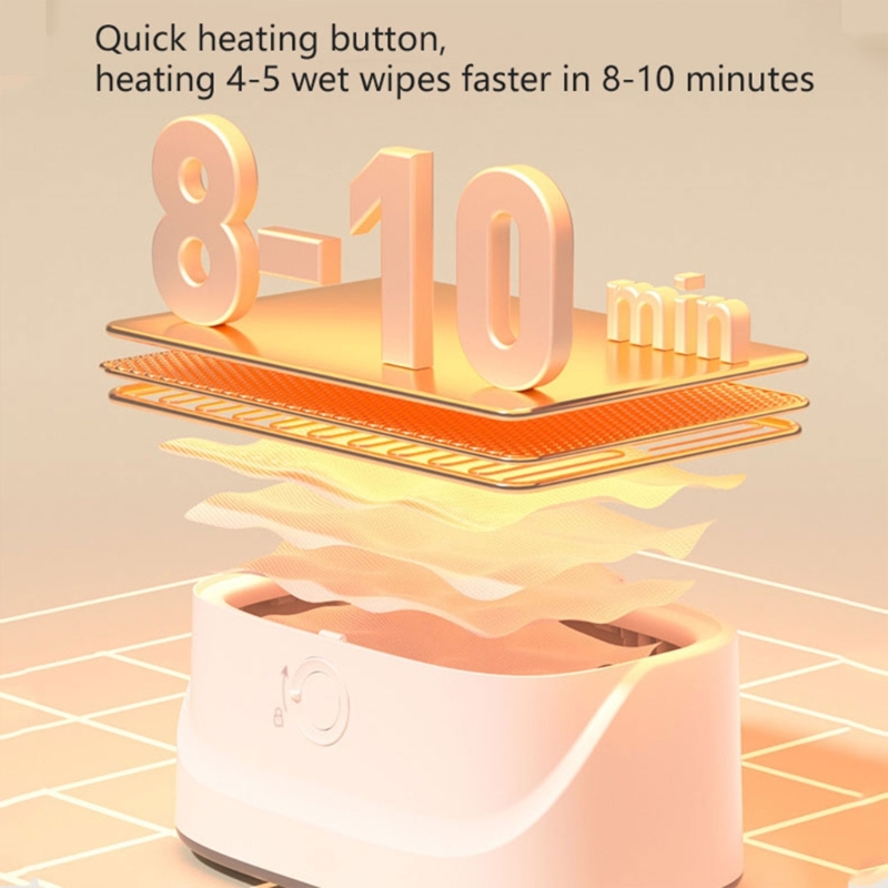 Gentle Heating Baby Wipes Dispenser Newborns Wet Wipe Warmer Adjustable Warmth Spacious and Soft Glow for Night Changes