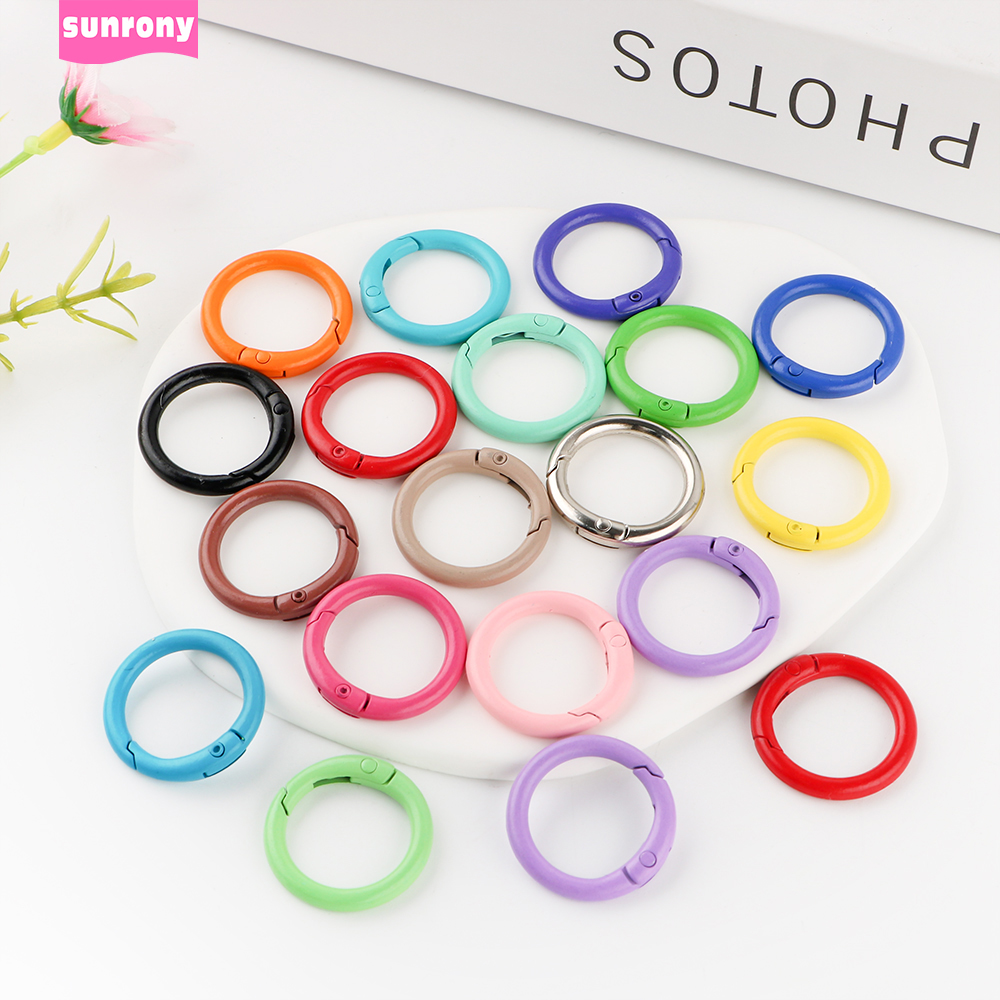 5 stks/partij 25mm Metalen O Ring Lente Sluiting Te Openen Ronde Karabijnhaak Sleutelhanger Clips Haak Hond Ketting DIY Sieraden Gesp accessoires