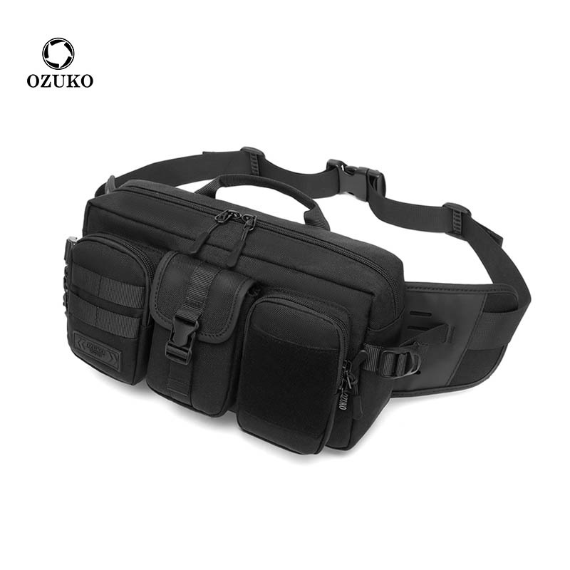Bolsa OZUKO para hombre, bolsos de hombro impermeables, bolso bandolera de viaje corto a la moda para hombre, bolso cruzado con carga USB para adolescentes