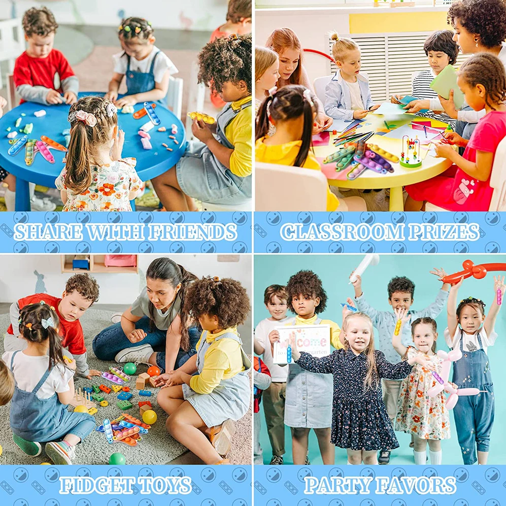 30pcs Mini POP พวงกุญแจ Fidget ของเล่น PUSH POP จํานวนมากพวงกุญแจ PARTY Favors สําหรับเด็ก POP Bubble ของเล่นแพ็คเด็กผู้หญิงผู้ใหญ่