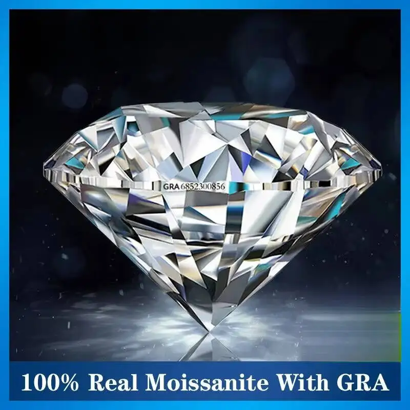 SG 100% LUSTER 0.5-2CT Branco D Cor Corte Redondo VVS1 Pedra Moissanite Solta Para Fazer Jóias Com Certificado GRA
