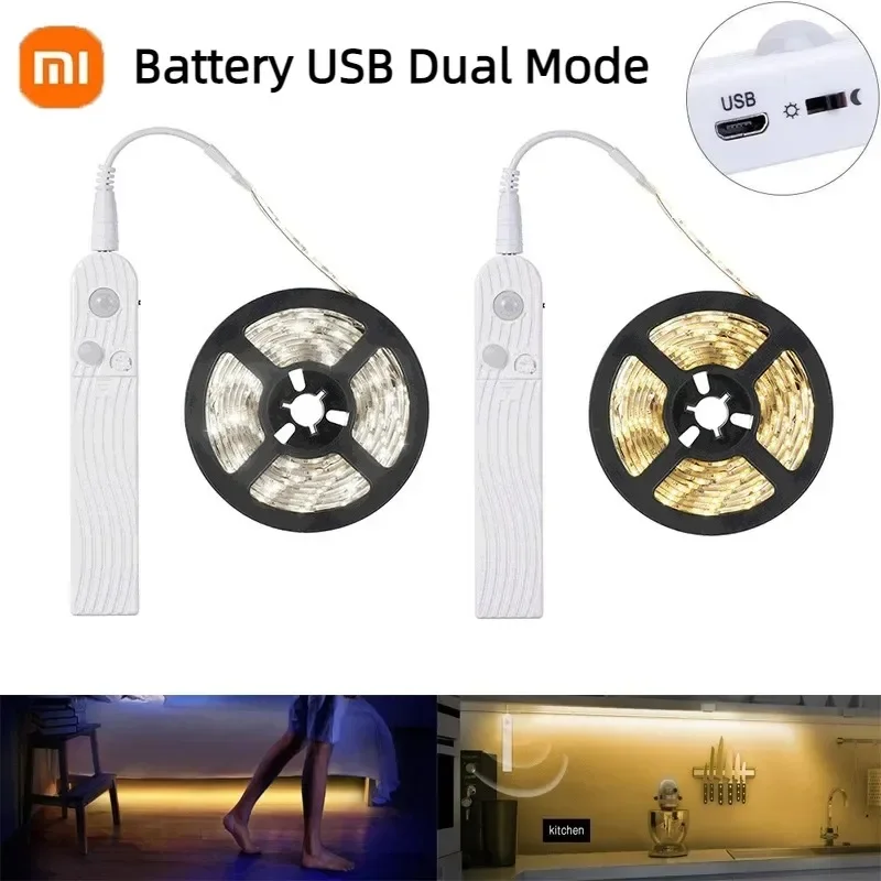 Xiaomi LED-Nachtlichtleiste 2835, Sensorwerk, wiederaufladbar, USB-Band, Wandleuchte, Nachttisch, Küche, unter Möbeln, Hintergrundbeleuchtung