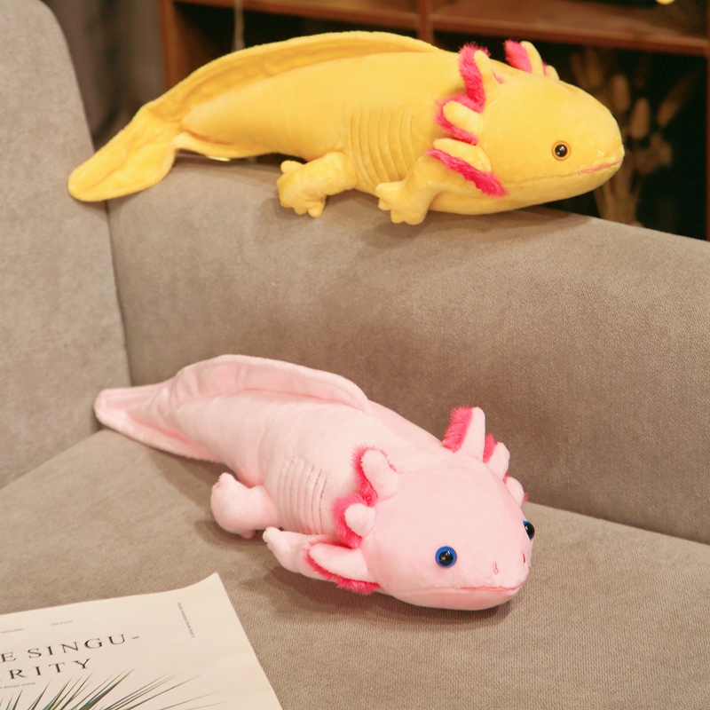 45cm kawaii colorido newt brinquedo de pelúcia recheado bonito axolotl salamandra fuzzy pelúcia peixe apaziguando longo travesseiro almofada crianças presente